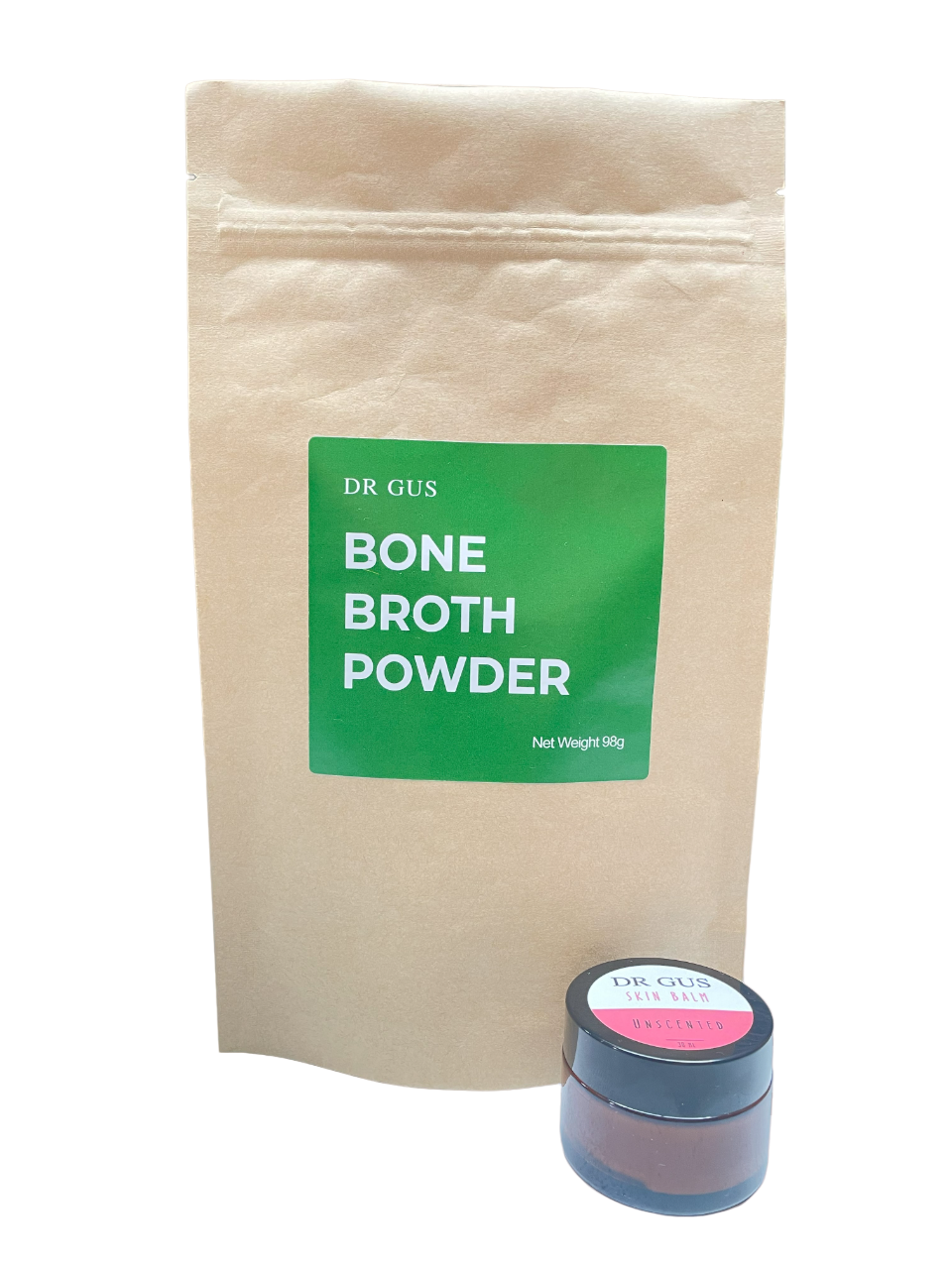 Perfect Skin Bundle Dr Gus Nutrition bone broth and unscented balm