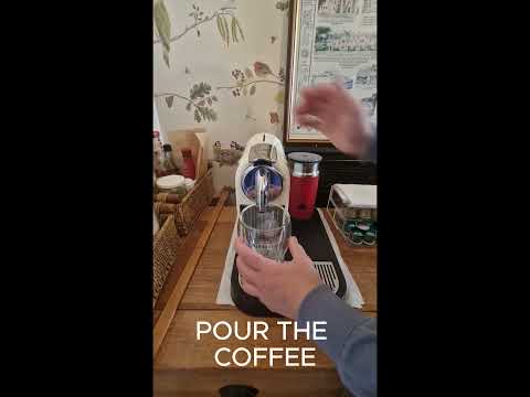 video of making collagen boosted coffee drink